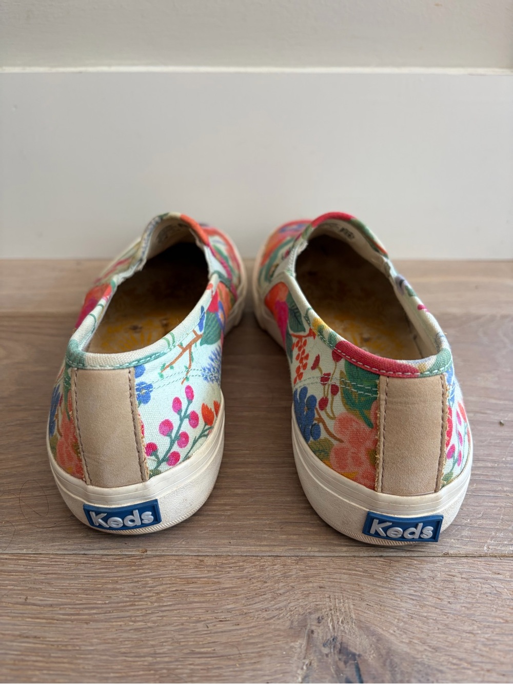 Keds rifle paper company slip on casual floral preppy - sz 8 - Picture 2 of 11